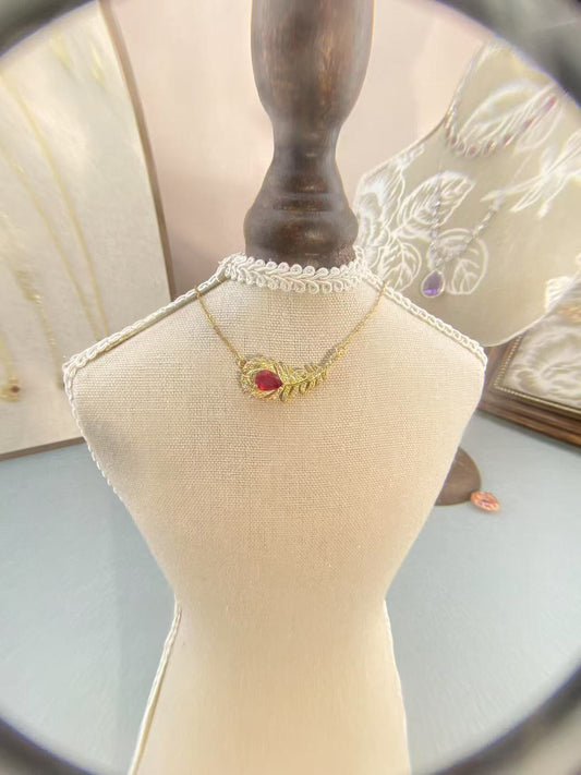 natural ruby necklace s925